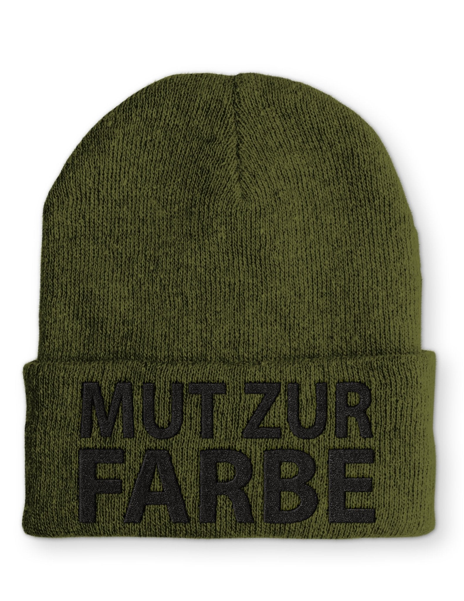 Mut zur Farbe Statement Beanie Mütze mit Spruch - tshirtladen - Mütze