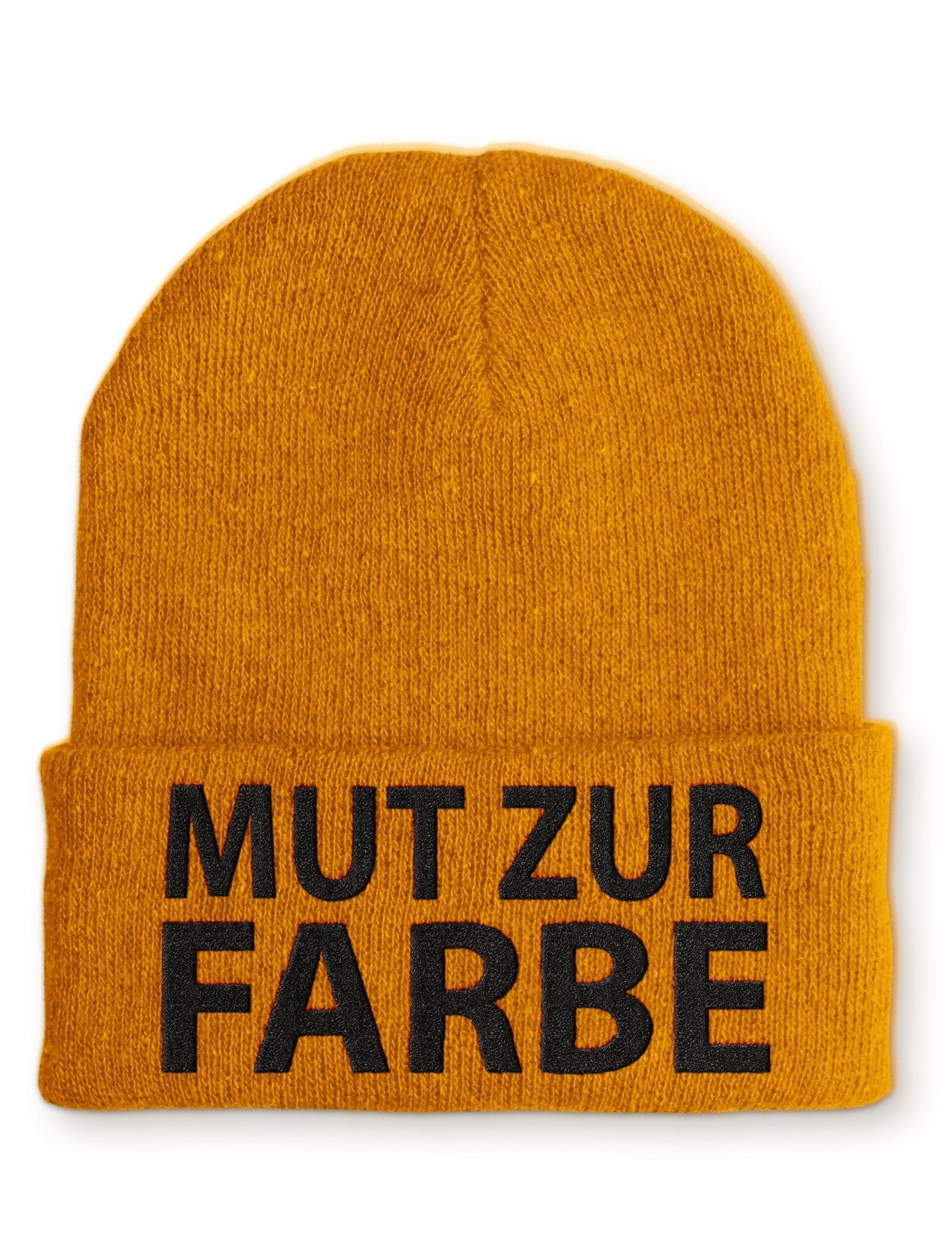 Mut zur Farbe Statement Beanie Mütze mit Spruch - tshirtladen - Mütze