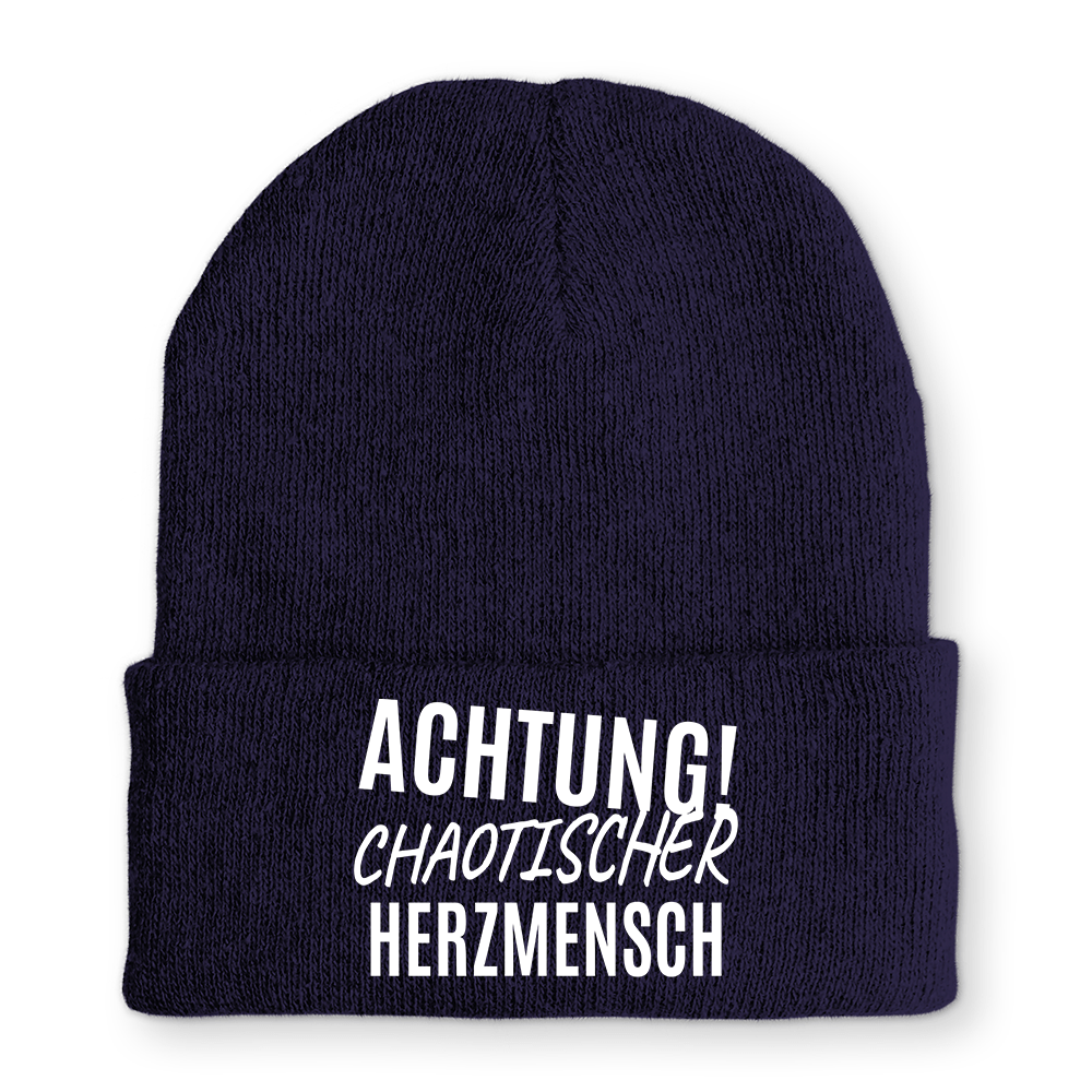Mütze Achtung chaotischer Herzmensch - Schwarzer - Kaffee