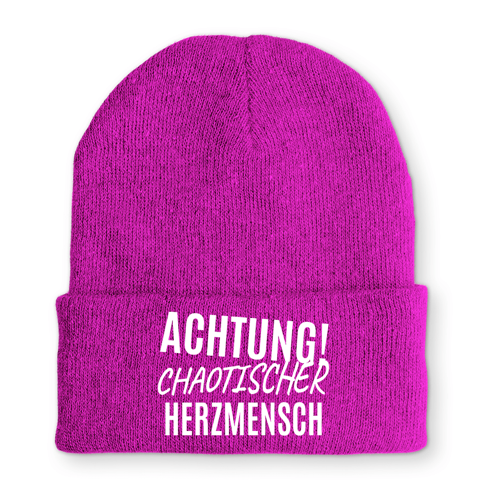 Mütze Achtung chaotischer Herzmensch - Schwarzer - Kaffee