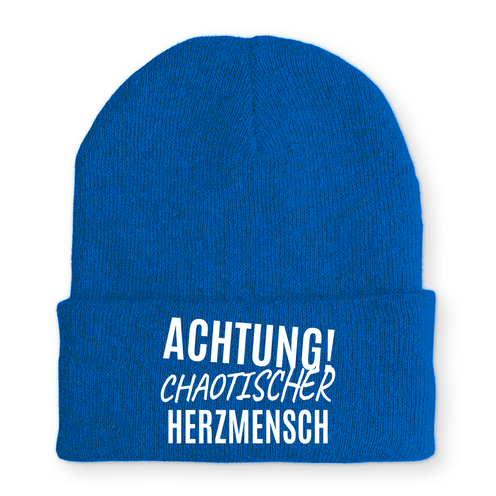 Mütze Achtung chaotischer Herzmensch - Schwarzer - Kaffee