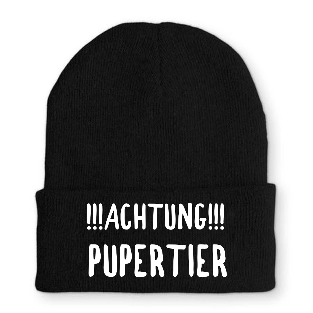 Mütze Achtung Pupertier - Schwarzer - Kaffee