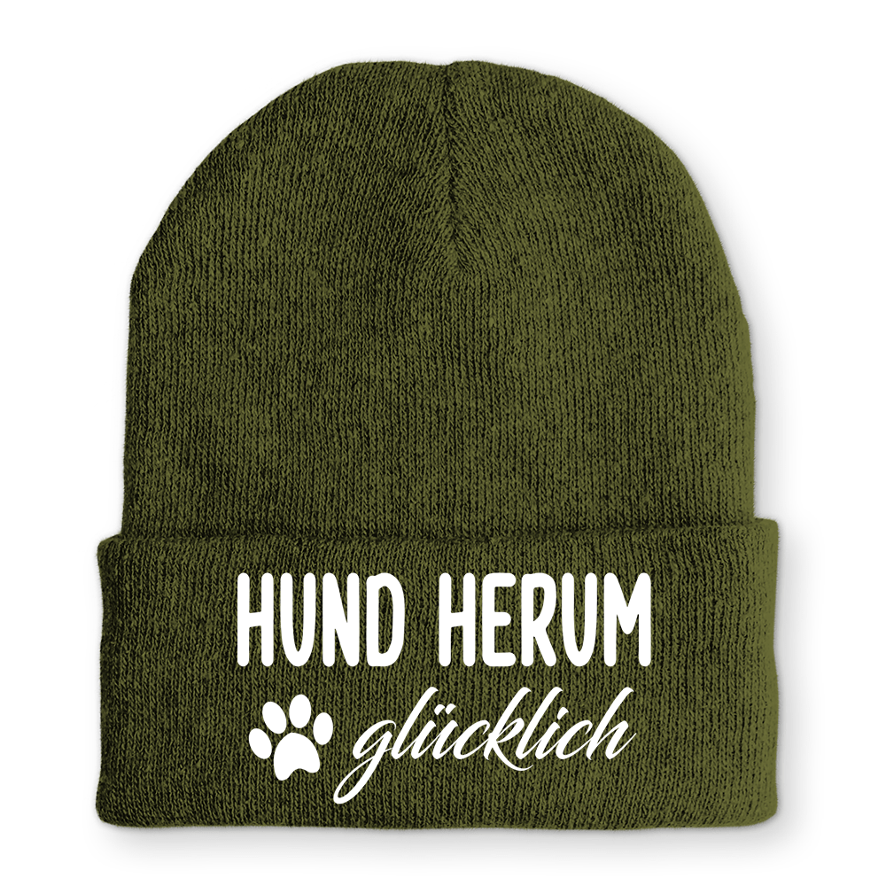 Mütze Hund herum glücklich - Schwarzer - Kaffee