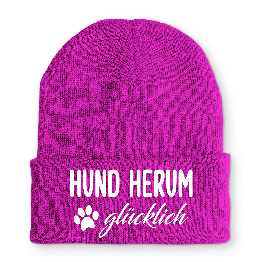 Mütze Hund herum glücklich - Schwarzer - Kaffee