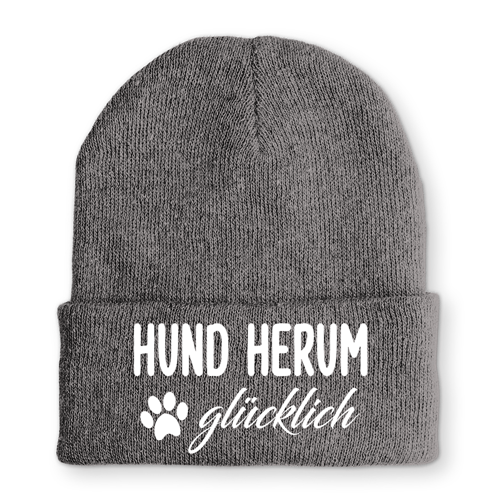 Mütze Hund herum glücklich - Schwarzer - Kaffee