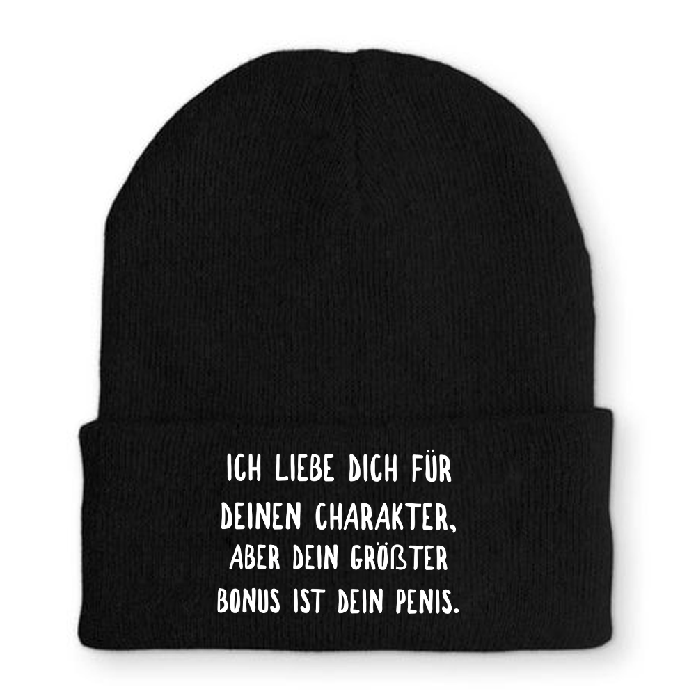 Mütze Ich liebe deinen Charakter - Schwarzer - Kaffee