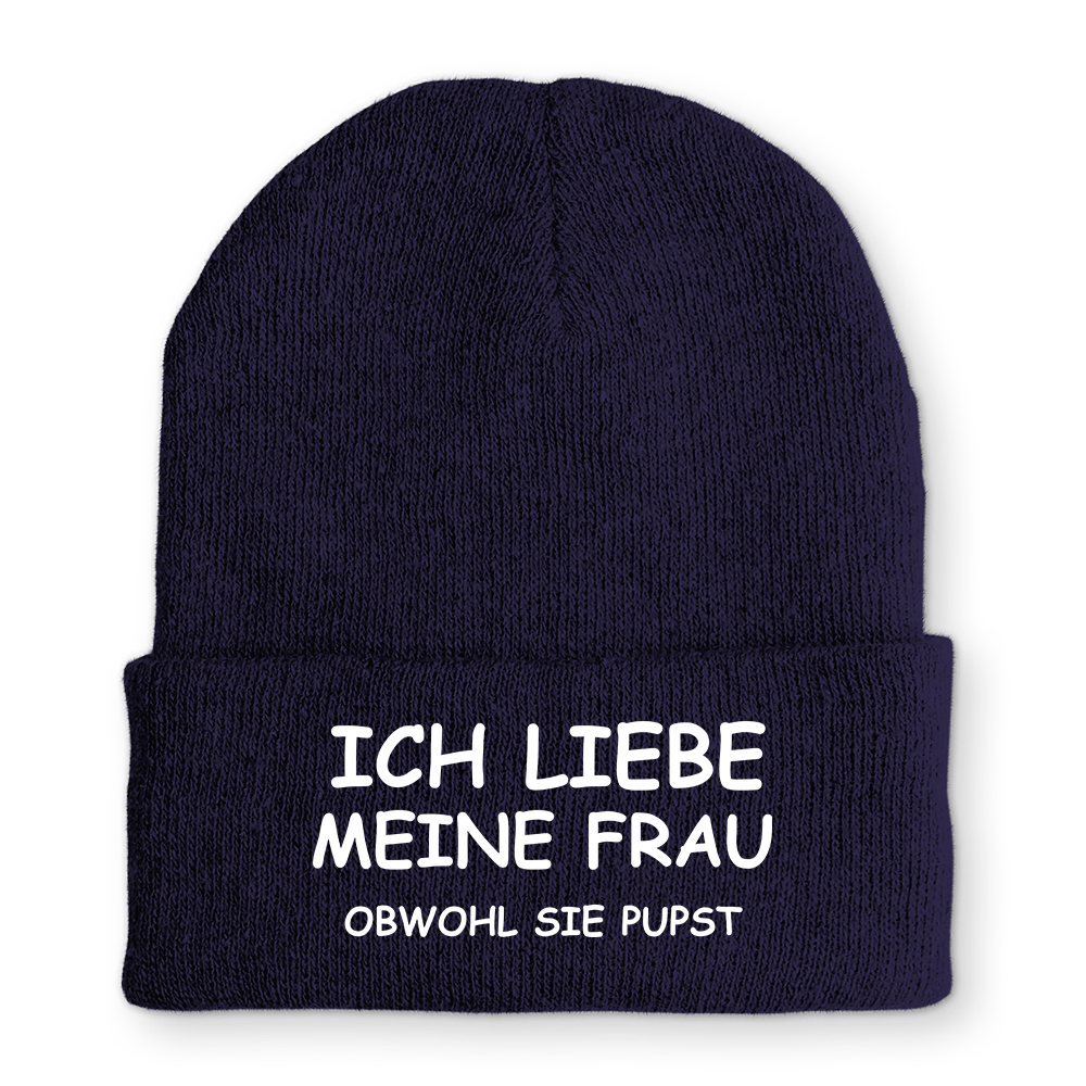 Mütze Ich liebe meine Frau obwohl sie pupst - Schwarzer - Kaffee