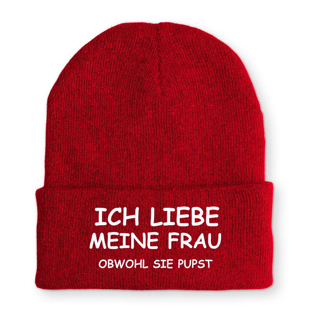 Mütze Ich liebe meine Frau obwohl sie pupst - Schwarzer - Kaffee