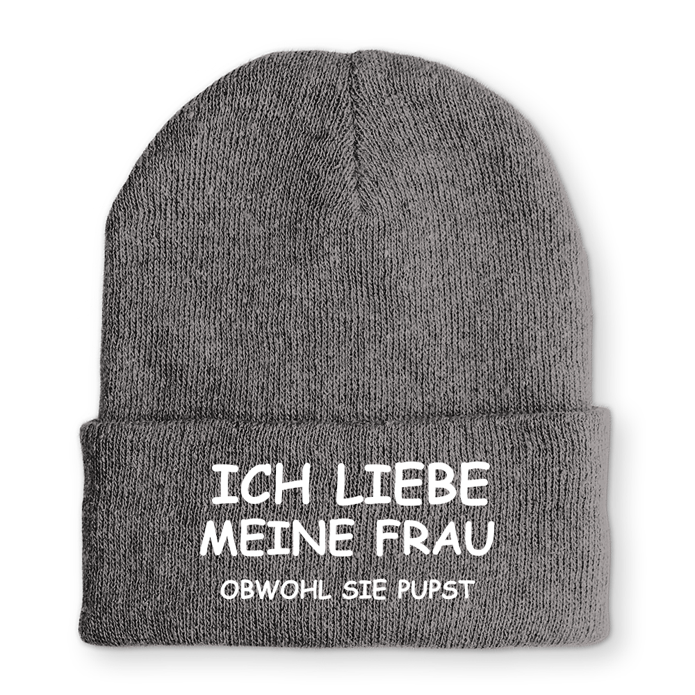 Mütze Ich liebe meine Frau obwohl sie pupst - Schwarzer - Kaffee