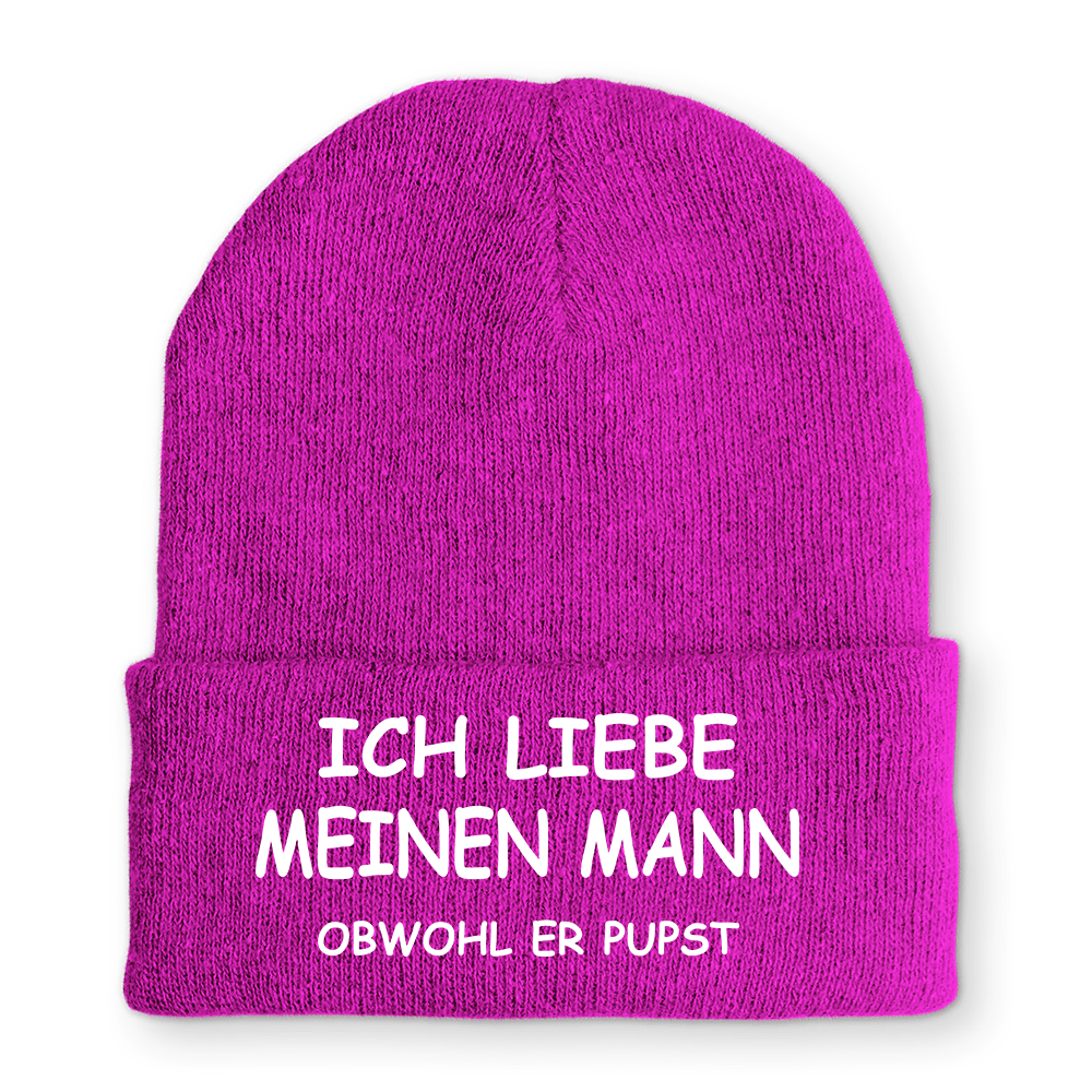 Mütze Ich liebe meinen Mann obwohl er Pupst - Schwarzer - Kaffee