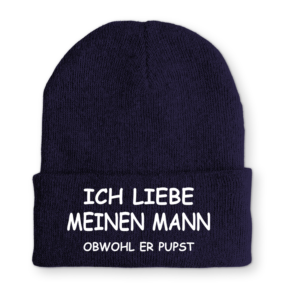 Mütze Ich liebe meinen Mann obwohl er Pupst - Schwarzer - Kaffee