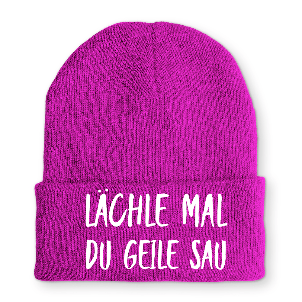 Mütze Lächle mal du geile Sau - Schwarzer - Kaffee