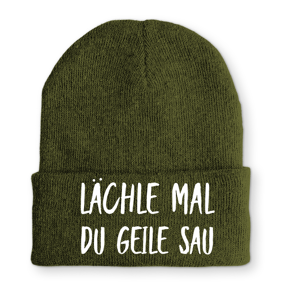Mütze Lächle mal du geile Sau - Schwarzer - Kaffee