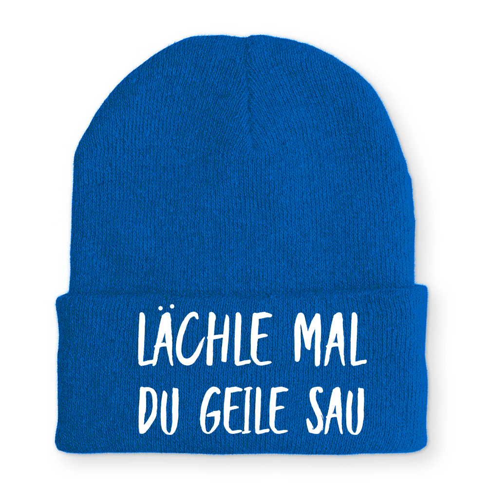 Mütze Lächle mal du geile Sau - Schwarzer - Kaffee