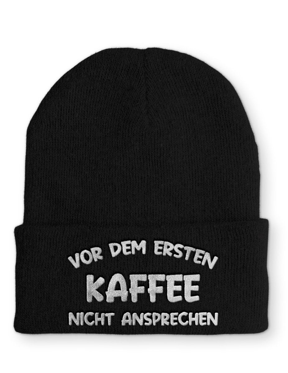 Mütze Vor dem ersten Kaffee nicht ansprechen Wintermütze Beanie - Schwarzer - Kaffee