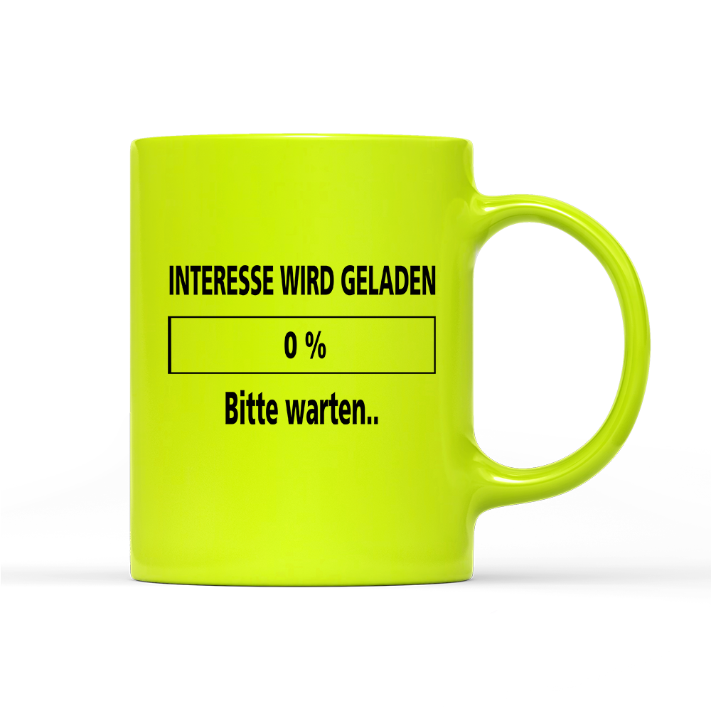 Tasse Neon Interesse wird geladen bitte warten