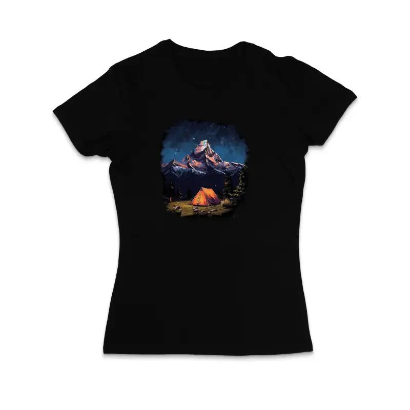 Night Tent Camper Outdoor Damen T-Shirt - tshirtladen -