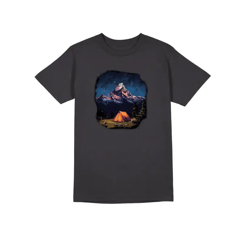 Night Tent Outdoor Camper Herren Unisex T-Shirt - Schwarzer - Kaffee