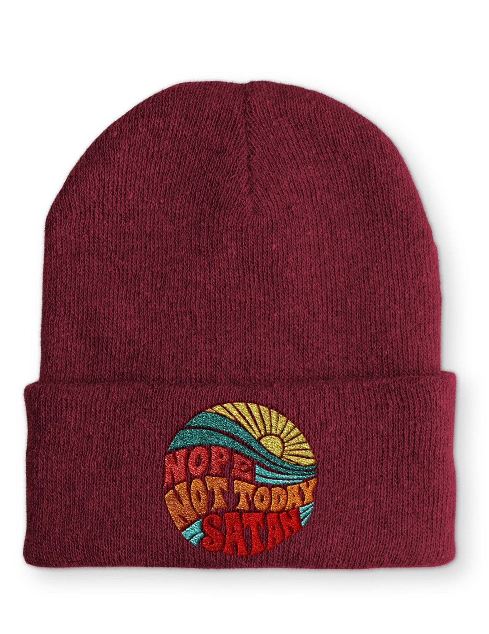 Nope not today Satan Statement Beanie Mütze mit Spruch - tshirtladen - Mütze