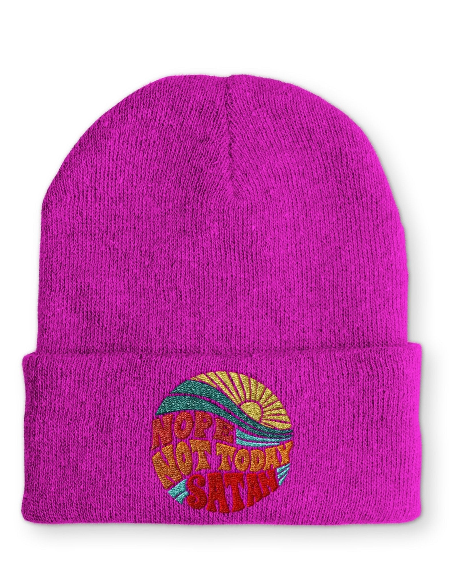 Nope not today Satan Statement Beanie Mütze mit Spruch - tshirtladen - Mütze