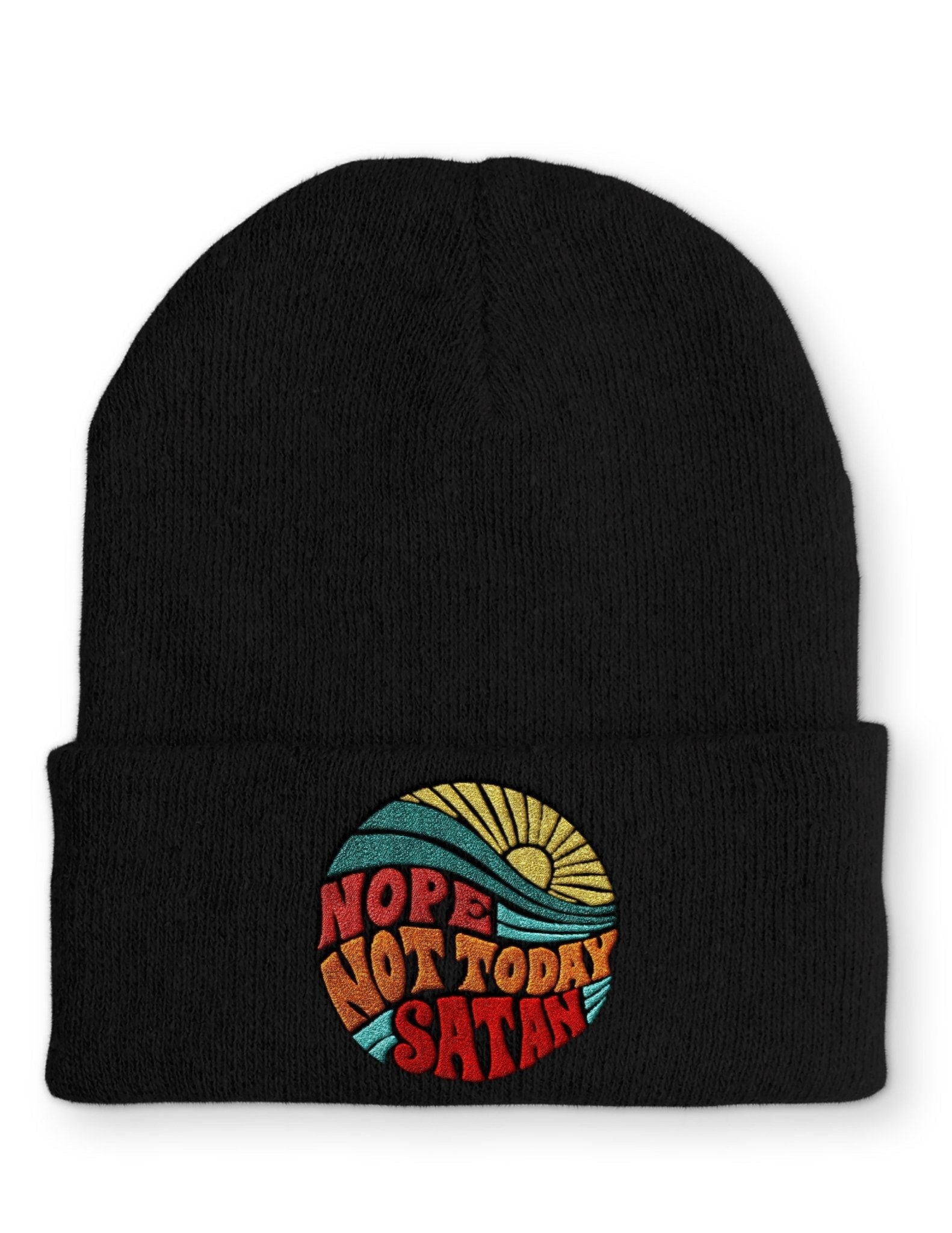 Nope not today Satan Statement Beanie Mütze mit Spruch - tshirtladen - Mütze