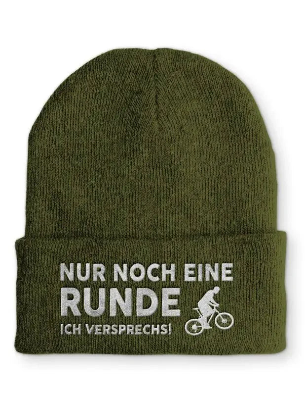 Nur noch eine Runde ich versprechs! Statement Beanie Mütze mit Spruch - tshirtladen - Mütze
