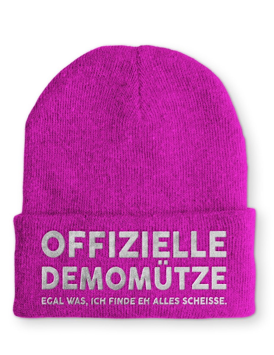 Offizielle Demomütze egal was, ich finde eh alles scheisse Statement Beanie Mütze mit Spruch - Schwarzer - Kaffee