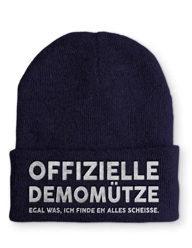 Offizielle Demomütze egal was, ich finde eh alles scheisse Statement Beanie Mütze mit Spruch - tshirtladen - Mütze
