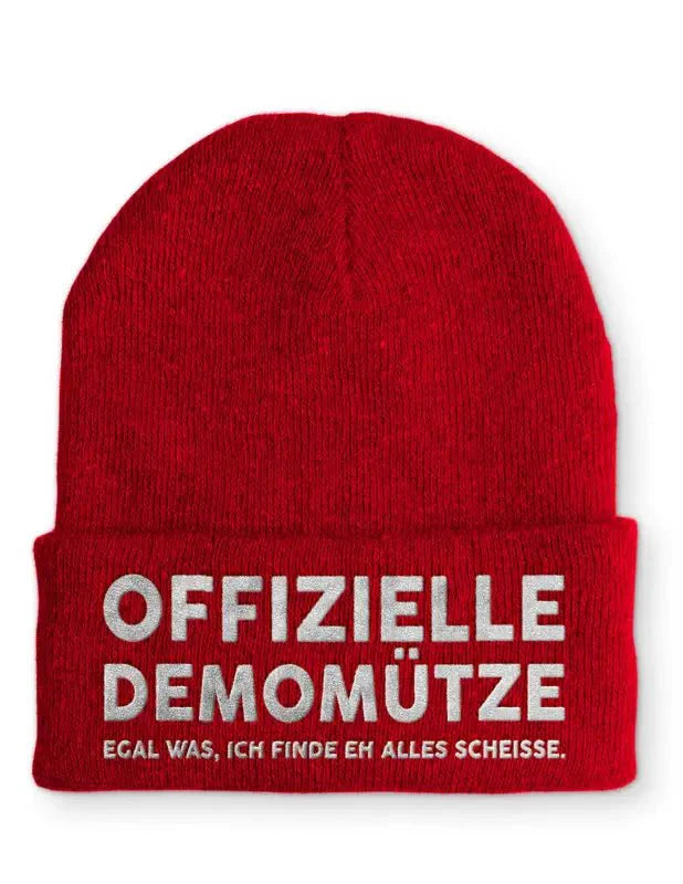 Offizielle Demomütze egal was, ich finde eh alles scheisse Statement Beanie Mütze mit Spruch - tshirtladen - Mütze