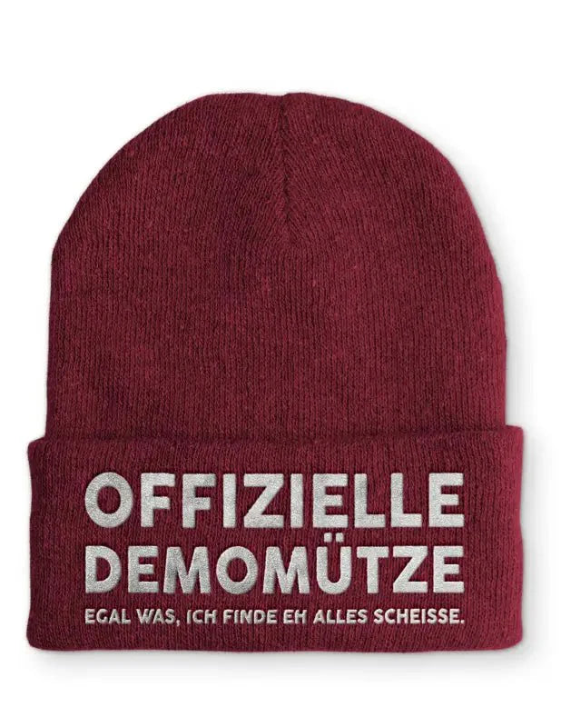 Offizielle Demomütze egal was, ich finde eh alles scheisse Statement Beanie Mütze mit Spruch - tshirtladen - Mütze