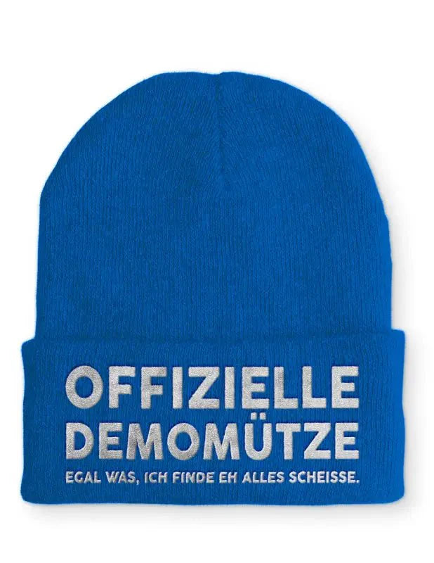Offizielle Demomütze egal was, ich finde eh alles scheisse Statement Beanie Mütze mit Spruch - tshirtladen - Mütze