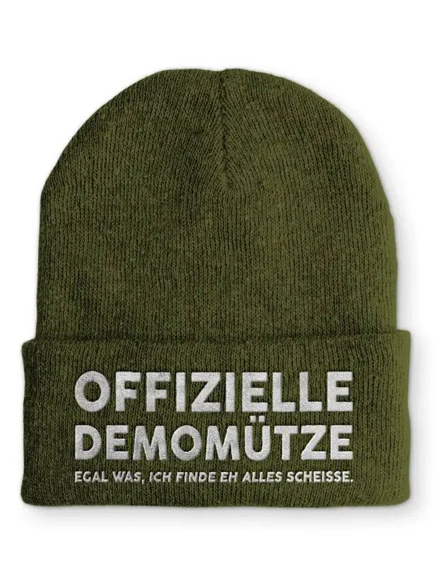 Offizielle Demomütze Statement Beanie Mütze mit Spruch - tshirtladen - Mütze