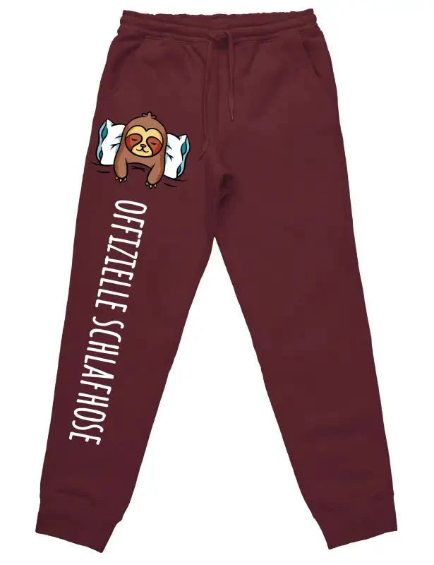 Offizielle Schlafhose "Faultier" Jogginghose mit lustigem Spruch - tshirtladen - 