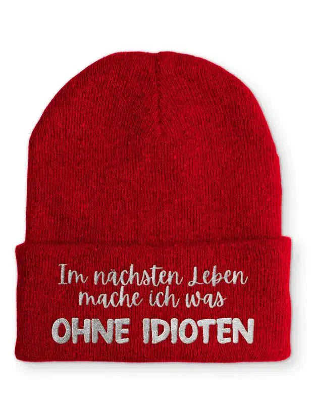 Ohne Idioten Statement Beanie Mütze mit Spruch - tshirtladen - Mütze