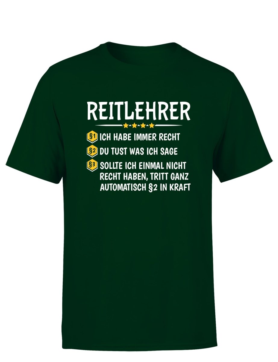 Reitlehrer Ich habe immer Recht Herren T-Shirt - Schwarzer - Kaffee