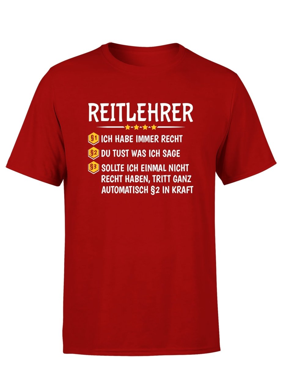 Reitlehrer Ich habe immer Recht Herren T-Shirt - Schwarzer - Kaffee