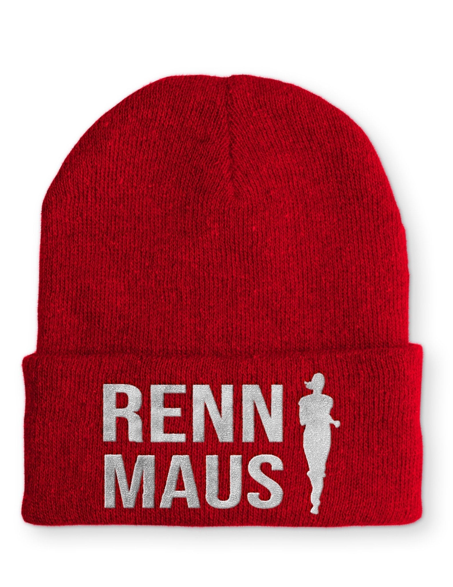 Renn Maus Beanie Mütze mit Spruch - tshirtladen - Mütze
