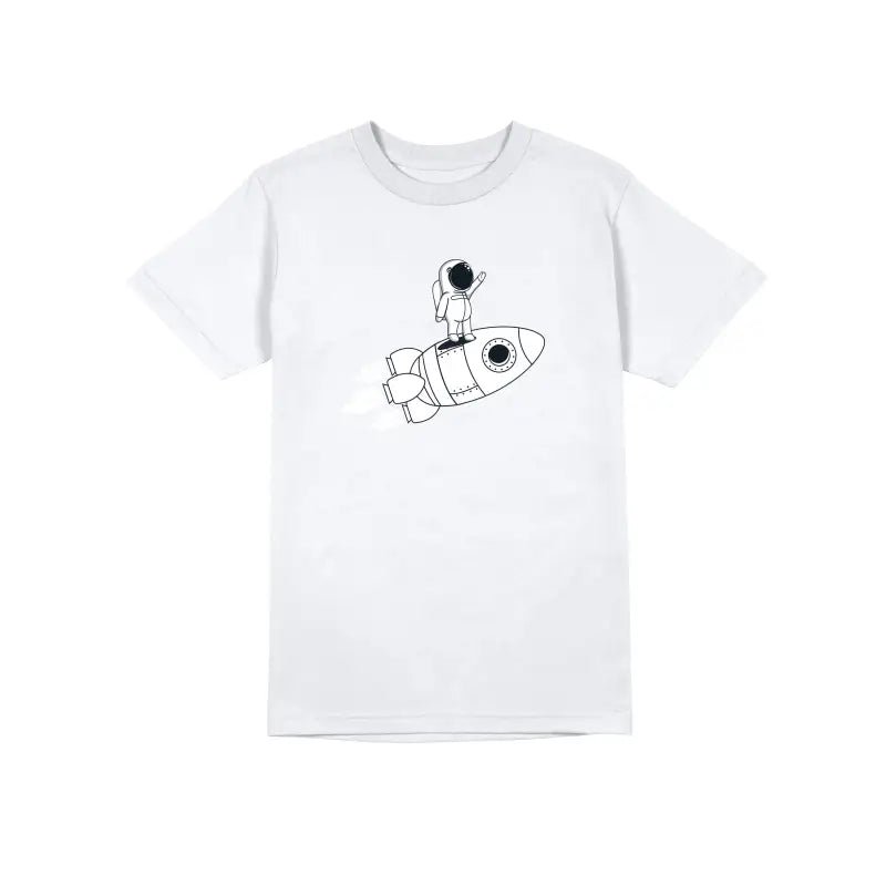 Rum And Rocket Waving Astronaut Herren T-Shirt Biobaumwolle - Schwarzer - Kaffee