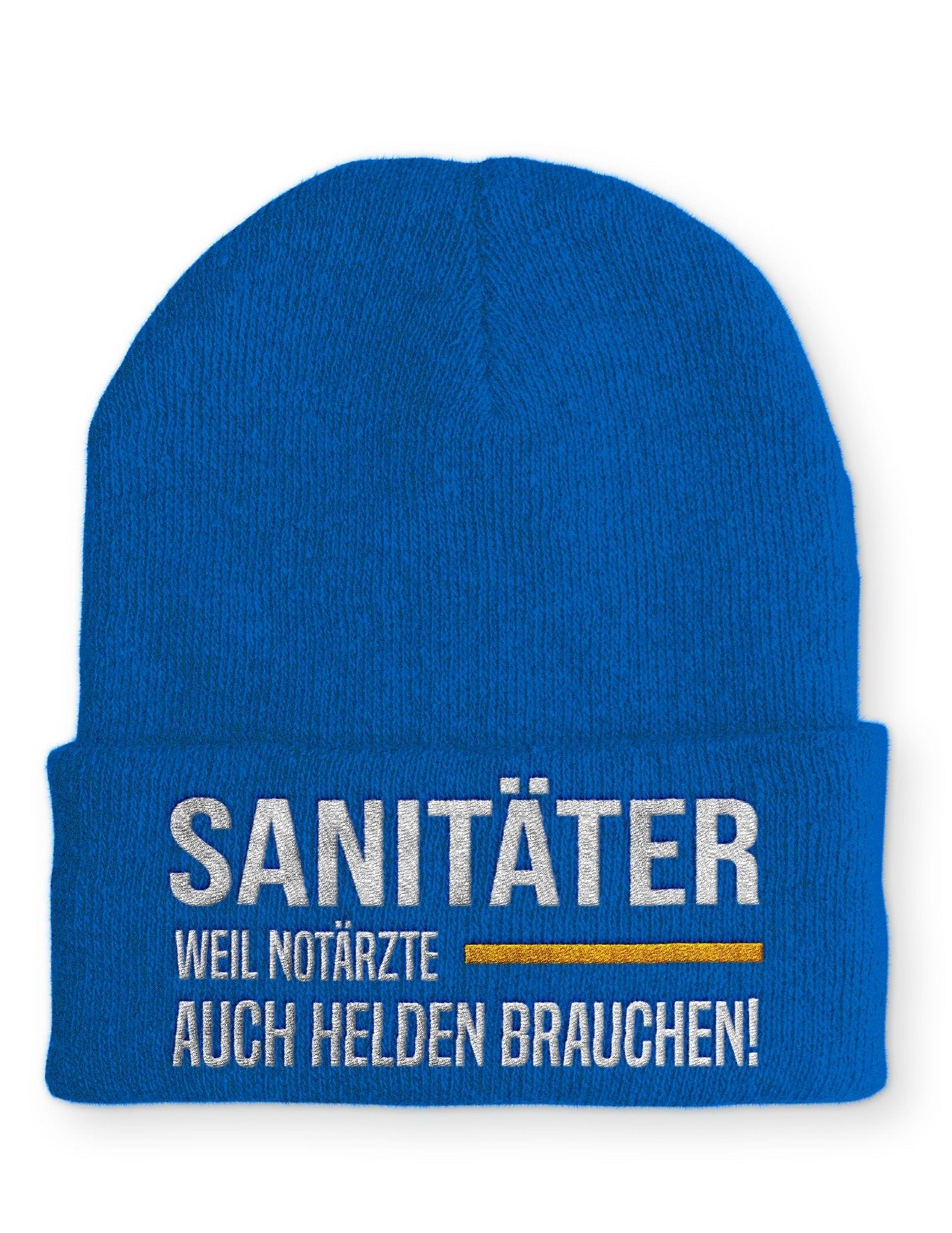 Sanitäter weil Notärzte Helden brauchen Beanie Mütze mit Spruch - tshirtladen - Mütze