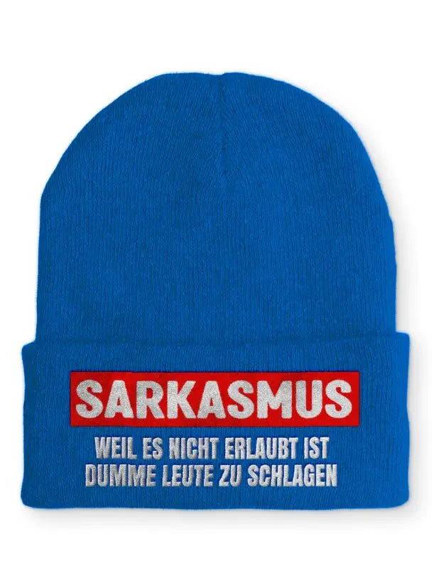 Sarkasmus Weil es nicht erlaubt ist dumme Leute zu schlagen Statement Beanie Mütze mit Spruch - tshirtladen - Mütze