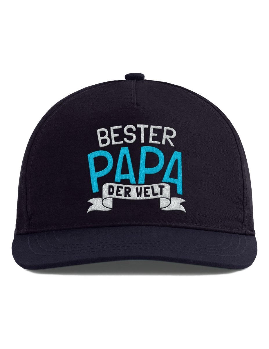 Snapback Cap – Bester Papa der Welt – Unisex Basecap – Bestickt - Schwarzer - Kaffee