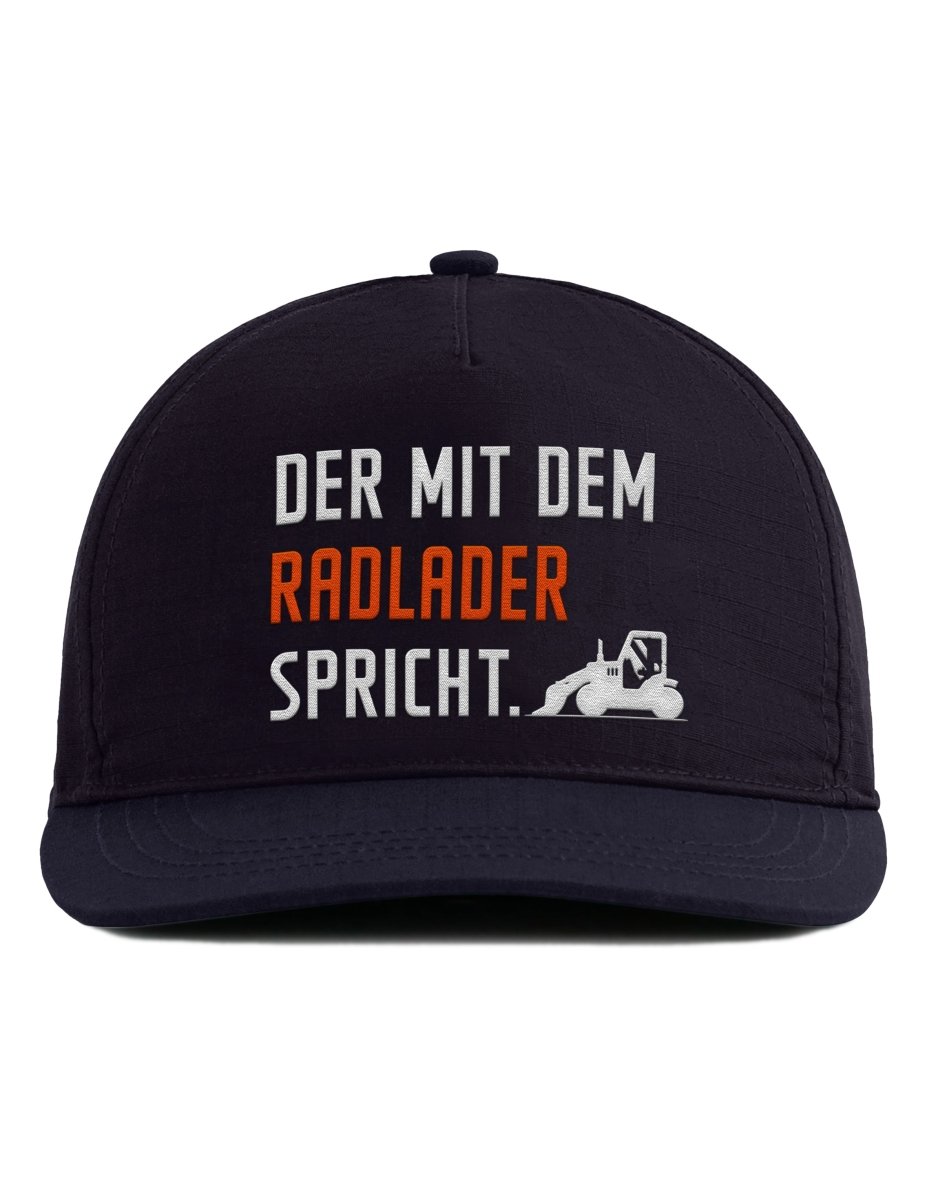 Snapback Cap – Der mit dem Radlader spricht – Bestickt – Unisex Basecap - Schwarzer - Kaffee