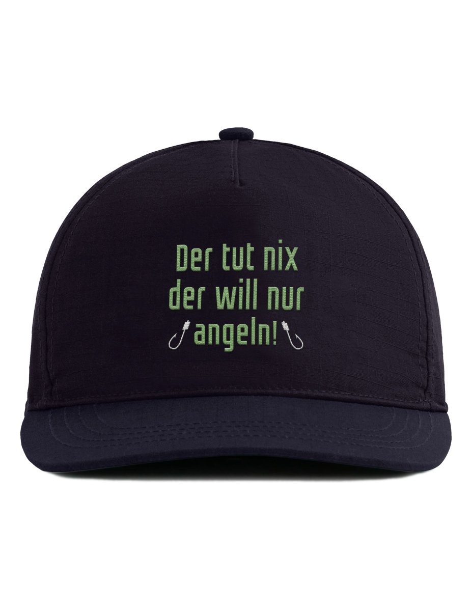 Snapback Cap – Der tut nix der will nur angeln – Bestickt – Unisex Basecap - Schwarzer - Kaffee