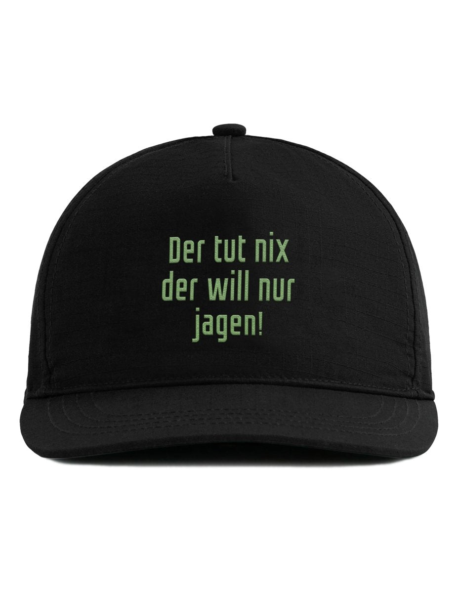 Snapback Cap – Der tut nix der will nur jagen – Bestickt – Unisex Basecap - Schwarzer - Kaffee
