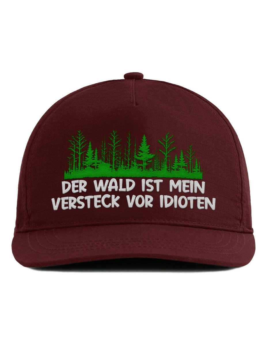 Snapback Cap – Der Wald ist mein Versteck vor Idioten – Unisex Basecap – Bestickt - Schwarzer - Kaffee