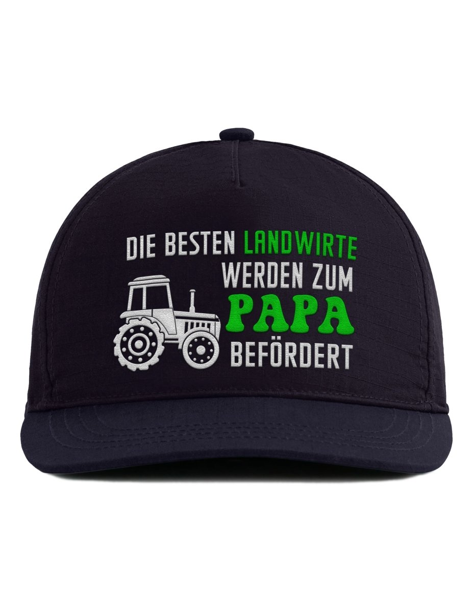 Snapback Cap – Die besten Landwirte werden zum Papa befördert – Unisex Basecap - Bestickt - Schwarzer - Kaffee