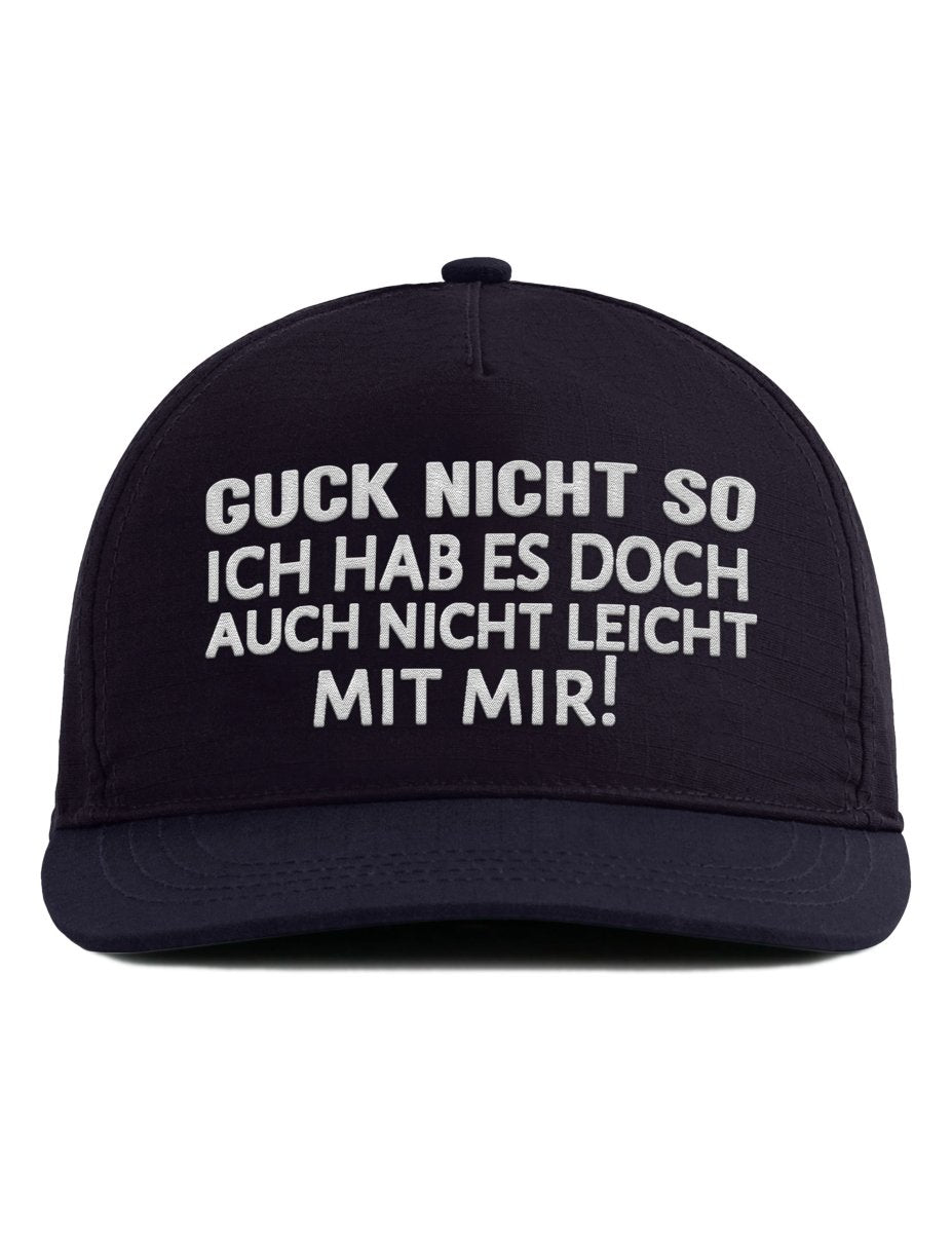 Snapback Cap – Guck nicht so – Unisex Basecap - Bestickt - Schwarzer - Kaffee