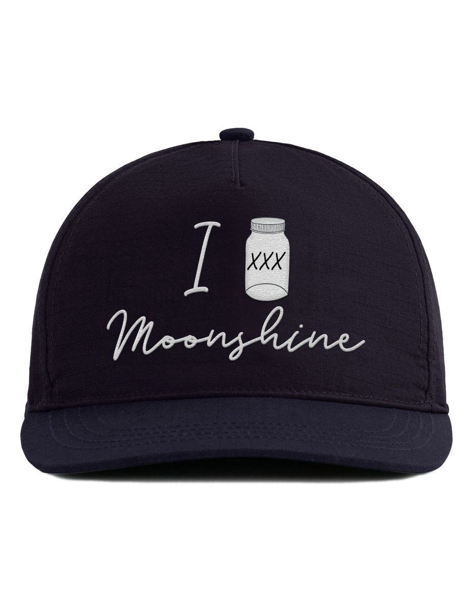Snapback Cap – I Love Moonshine – Bestickt – Unisex Basecap - Schwarzer - Kaffee