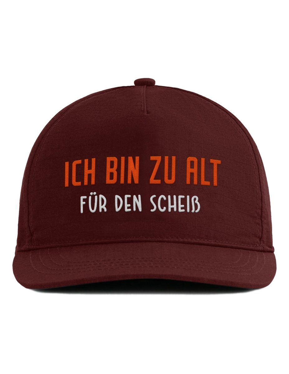 Snapback Cap – Ich bin zu alt für diesen Scheiß – Bestickt – Unisex Basecap - Schwarzer - Kaffee