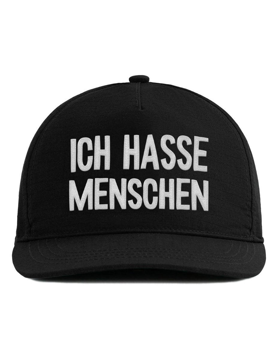 Snapback Cap – Ich hasse Menschen – Bestickt – Unisex Basecap - Schwarzer - Kaffee